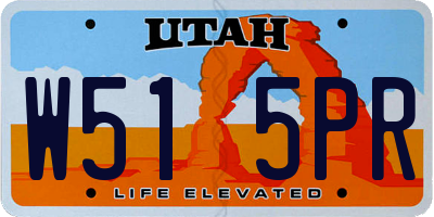 UT license plate W515PR