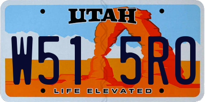 UT license plate W515RO