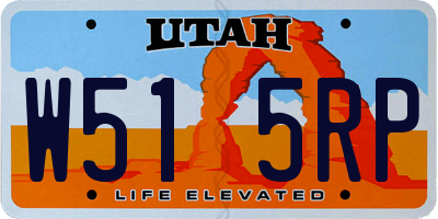 UT license plate W515RP