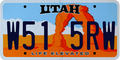 UT license plate W515RW