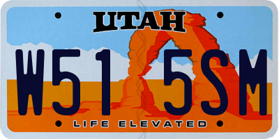 UT license plate W515SM