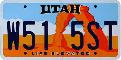 UT license plate W515ST