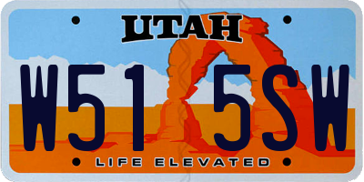 UT license plate W515SW