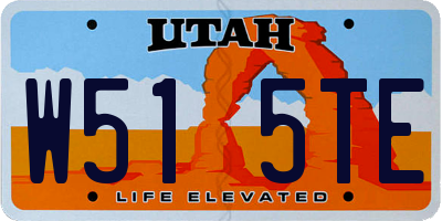 UT license plate W515TE