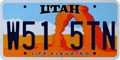 UT license plate W515TN