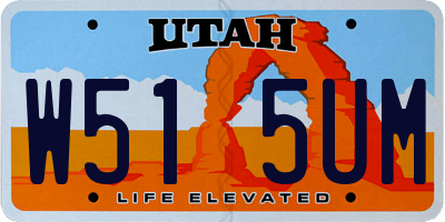 UT license plate W515UM