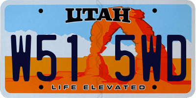 UT license plate W515WD