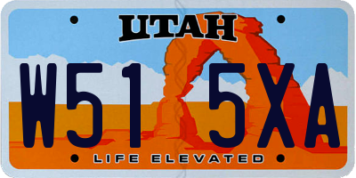 UT license plate W515XA