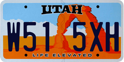UT license plate W515XH