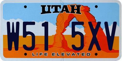 UT license plate W515XV