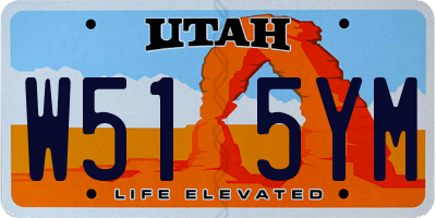 UT license plate W515YM