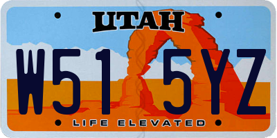 UT license plate W515YZ