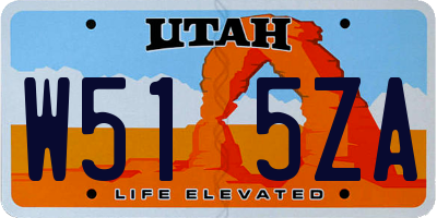 UT license plate W515ZA