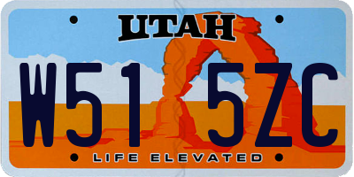 UT license plate W515ZC