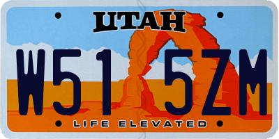 UT license plate W515ZM