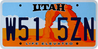 UT license plate W515ZN