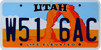 UT license plate W516AC
