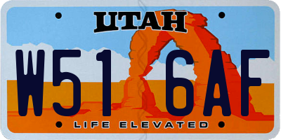 UT license plate W516AF