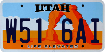 UT license plate W516AI