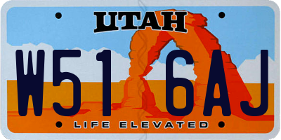 UT license plate W516AJ