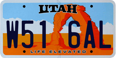 UT license plate W516AL