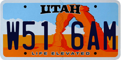 UT license plate W516AM