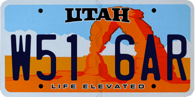 UT license plate W516AR