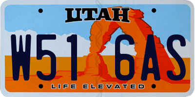 UT license plate W516AS
