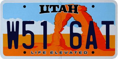 UT license plate W516AT