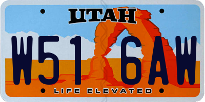 UT license plate W516AW