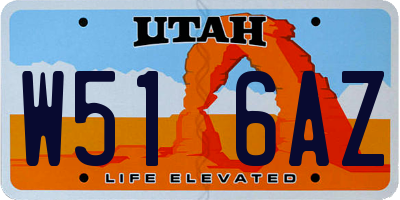 UT license plate W516AZ
