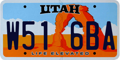 UT license plate W516BA
