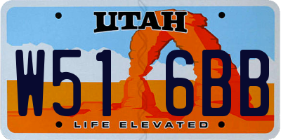 UT license plate W516BB