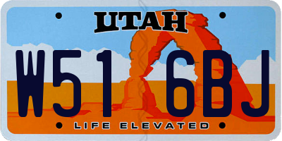 UT license plate W516BJ