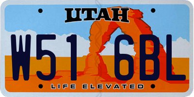 UT license plate W516BL