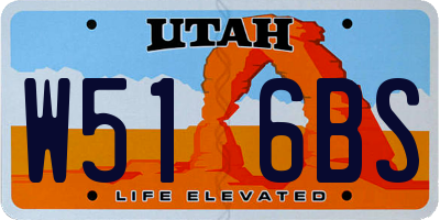 UT license plate W516BS