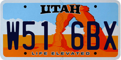 UT license plate W516BX