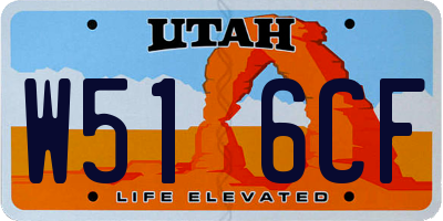UT license plate W516CF