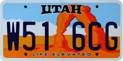 UT license plate W516CG