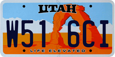 UT license plate W516CI