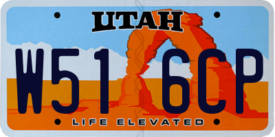 UT license plate W516CP