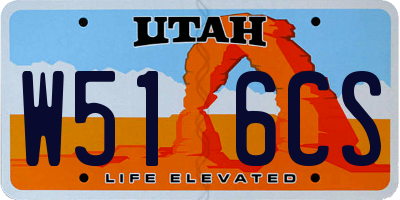 UT license plate W516CS