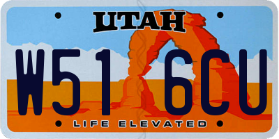 UT license plate W516CU