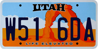 UT license plate W516DA