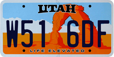 UT license plate W516DF