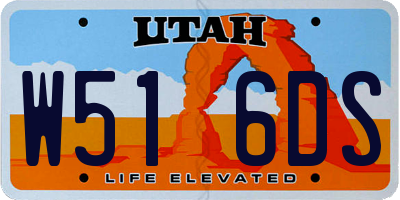 UT license plate W516DS