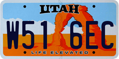 UT license plate W516EC
