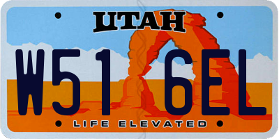 UT license plate W516EL