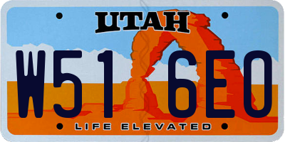 UT license plate W516EO