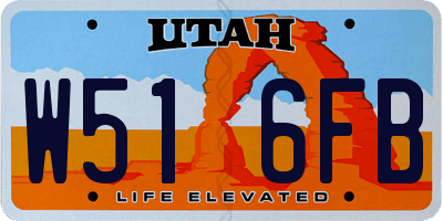 UT license plate W516FB